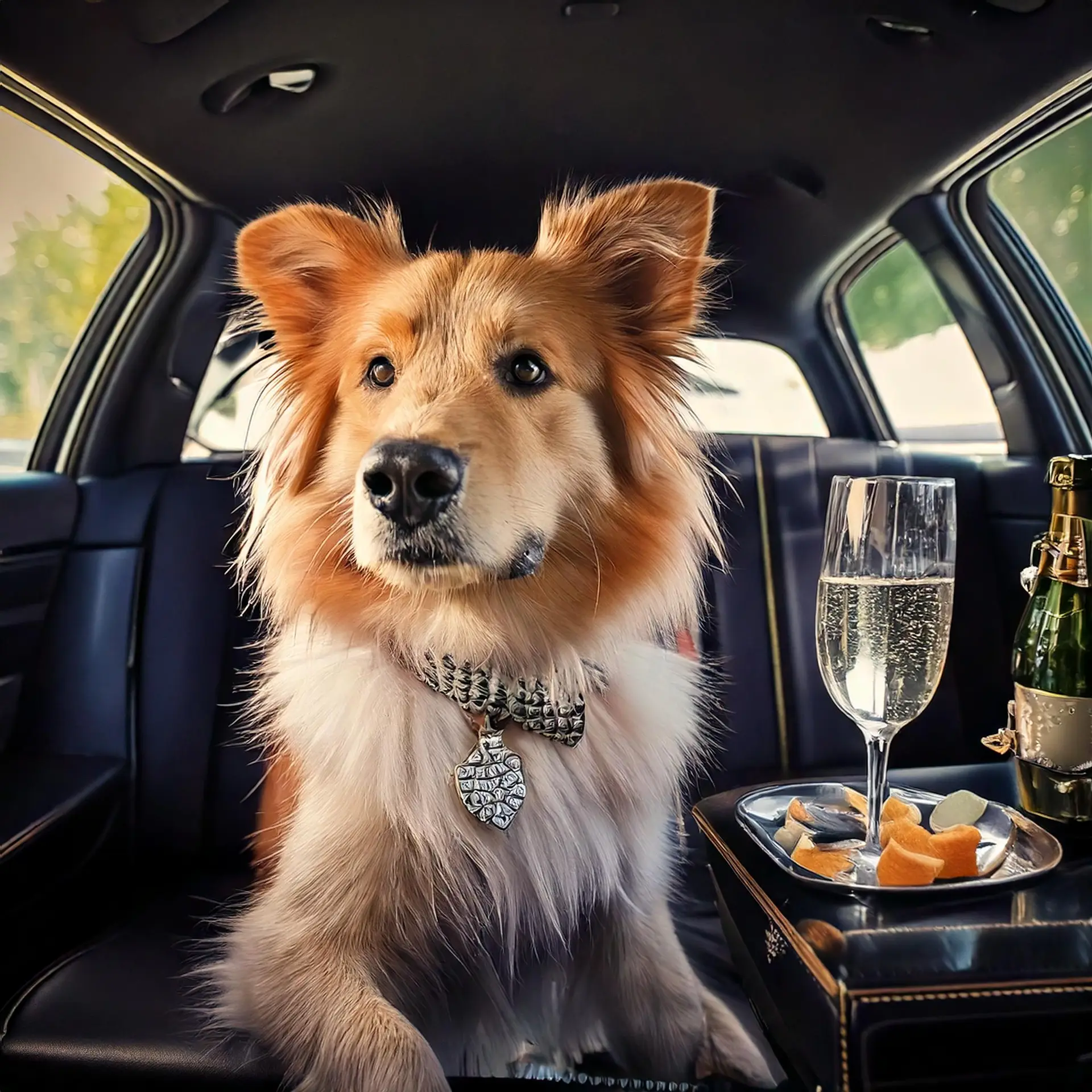 Dog in luxury travel